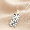 Silver 'the Moon' Tarot Card Pendant Necklace