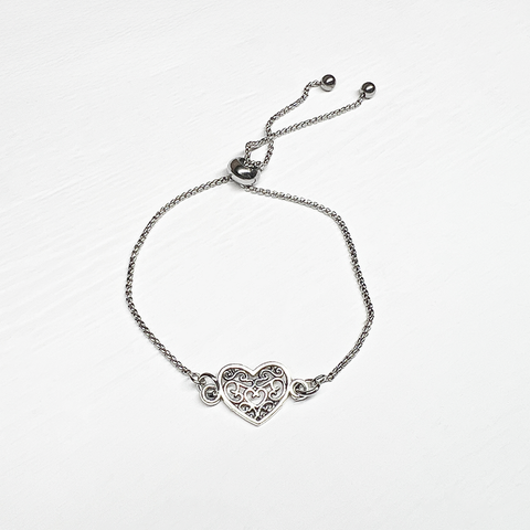 Heart Adjustable Chain Bracelet - Merry Christmas Foiled Card