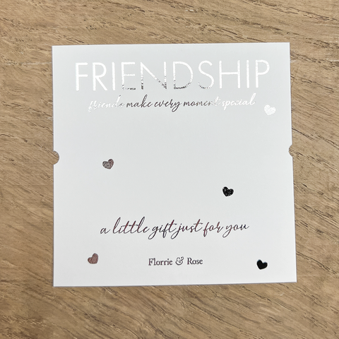 Heart Adjustable Chain Bracelet - Friendship Foiled Card